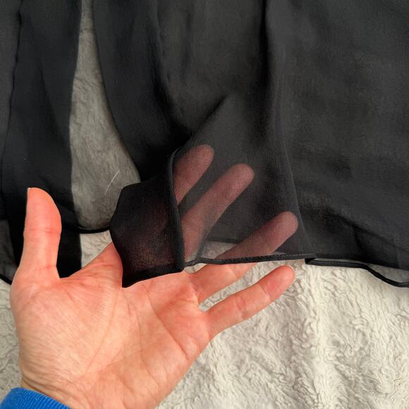 Harari sheer silk kimono jacket cardigan layering oversized black lagenlook L - Picture 7 of 13